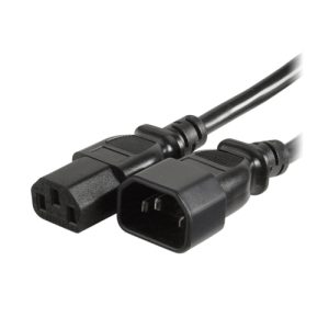 כבל חשמל IEC C14 זכר ל־C15 נקבה – אורך 1.5 מטר