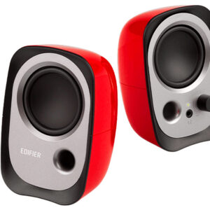 סט רמקולים קומפקטיים Edifier R12U 2.0 בצבע אדום – חיבור USB והזנת חשמל