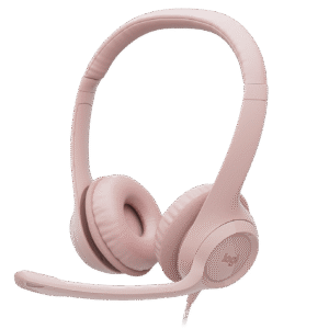 אוזניות USB Logitech H390 ורוד עם מיקרופון ומסנן רעשים