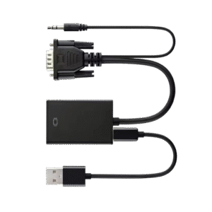 מתאם VGA ל־HDMI כולל יציאת שמע וכבל מתח USB