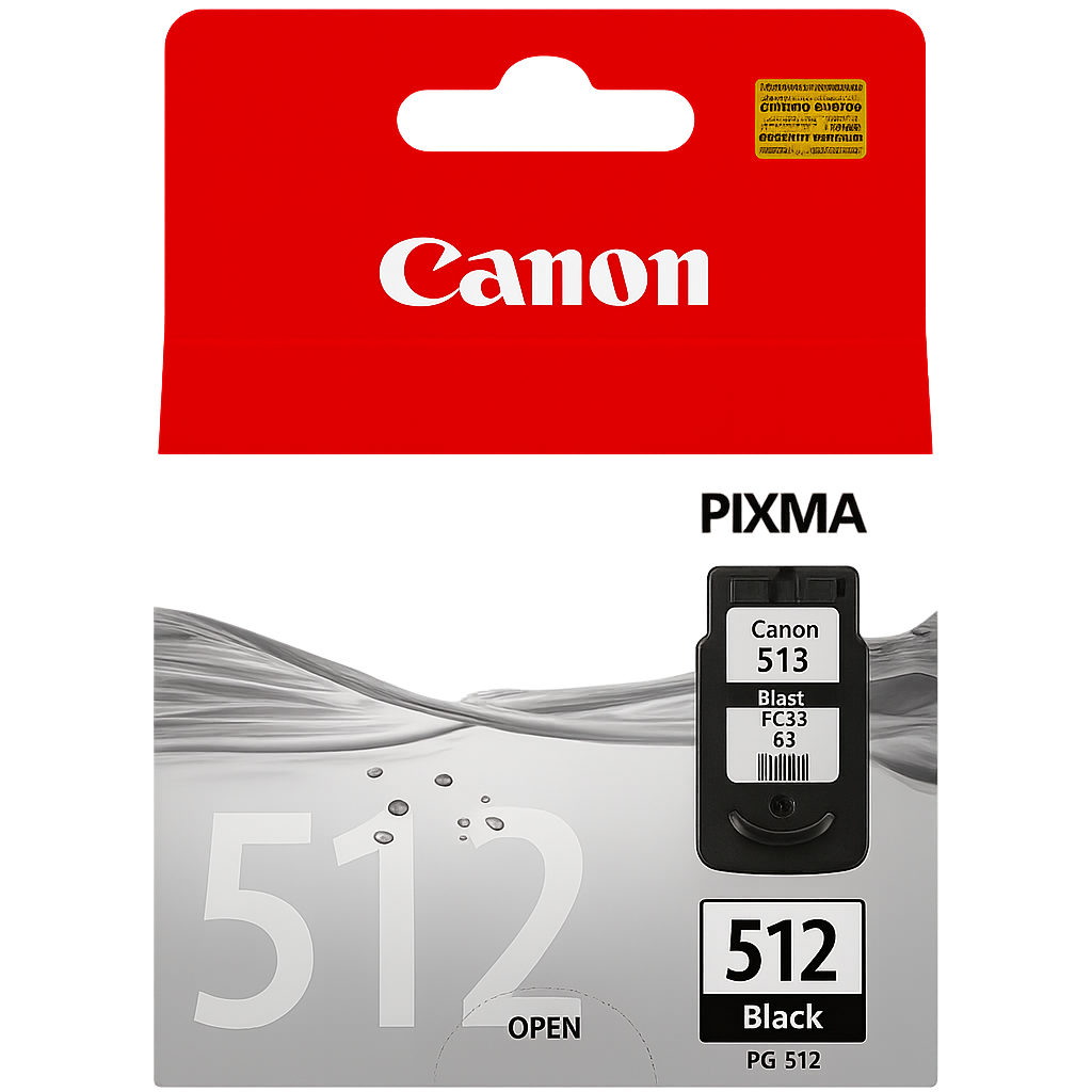 ראש דיו שחור מקורי Canon PG-512 – איכות הדפסה גבוהה ותפוקה מורחבת למדפסות PIXMA.