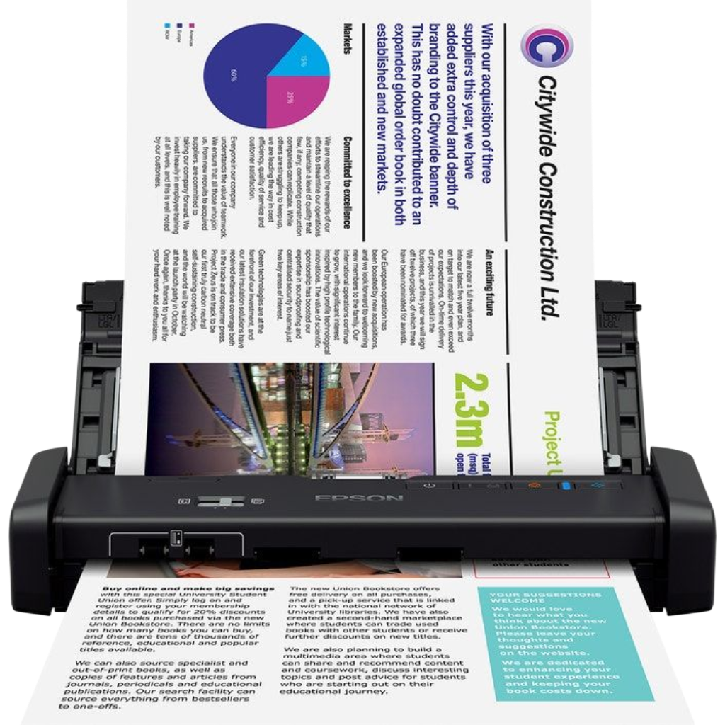 Epson WorkForce DS-310 סורק נייד דו־צדדי עם USB 3.0
