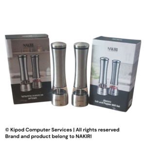סט מטחנות מלח ופלפל ידניות NAKIRI NHG9 מנירוסטה עם מנגנון טחינה קרמי מתכוונן