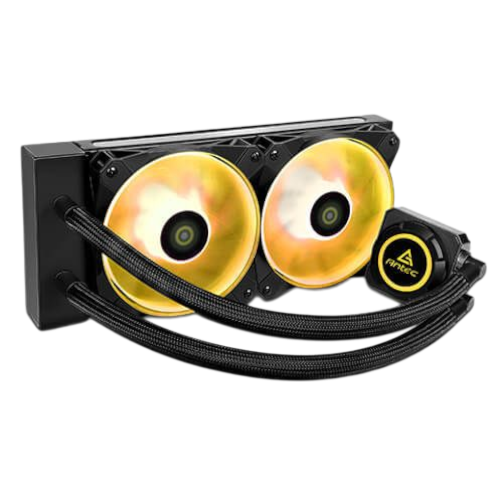 קירור מים למעבד Antec K240 RGB עם תאורה צהובה
