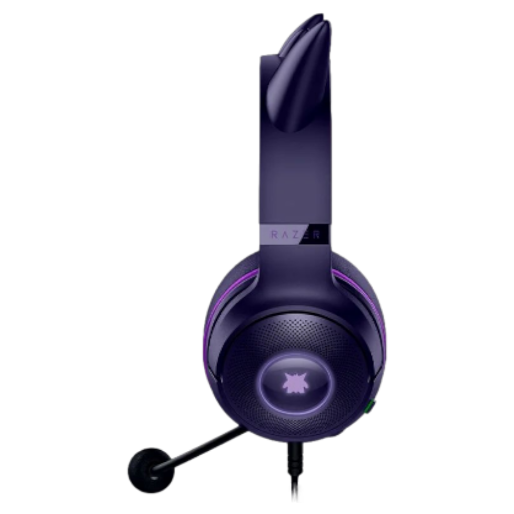 אוזניות גיימינג Razer Kraken Kitty V2 Gengar Edition מבט צד מלא