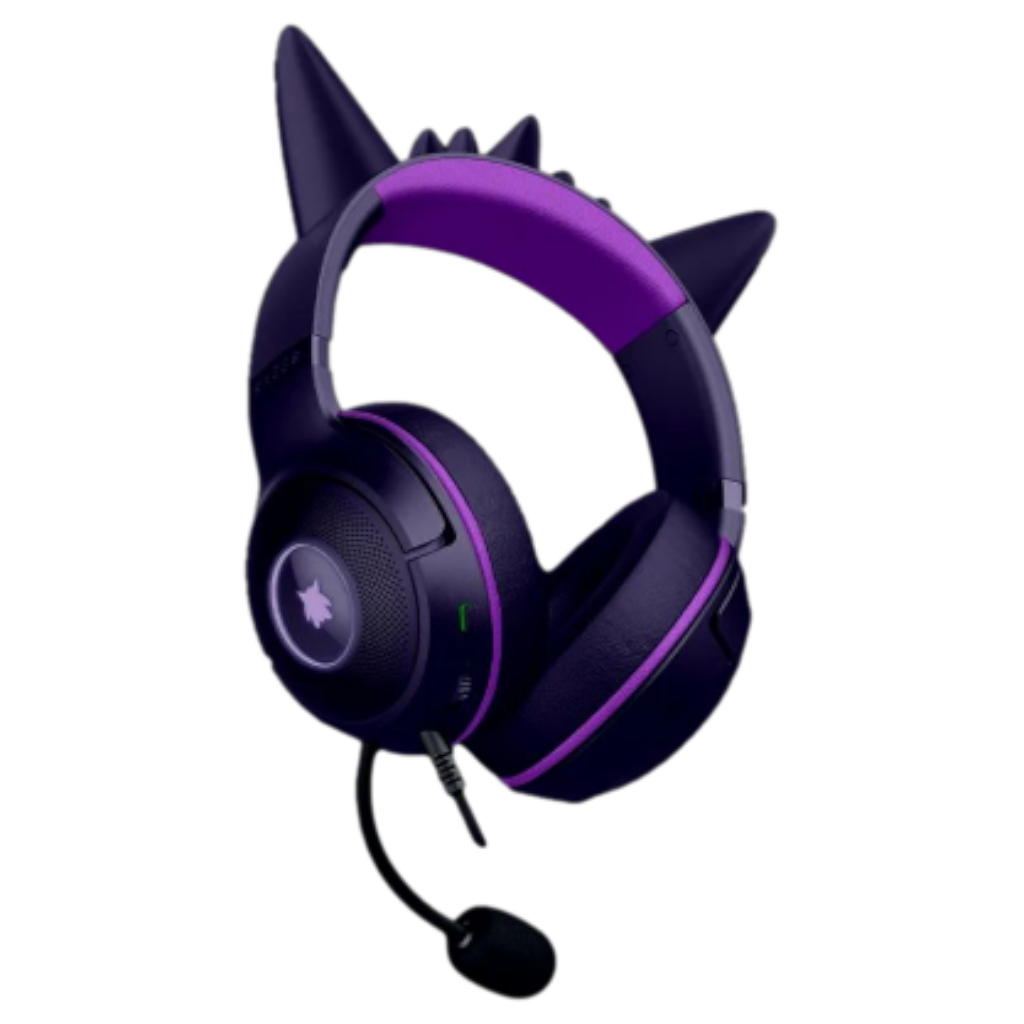 אוזניות גיימינג Razer Kraken Kitty V2 Gengar Edition מבט צד RGB