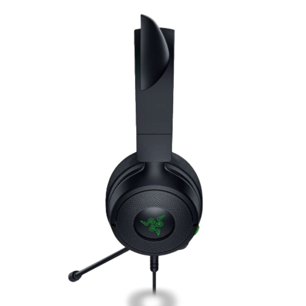אוזניות Razer Kraken Kitty V3 X שחור – זווית צד אלכסונית