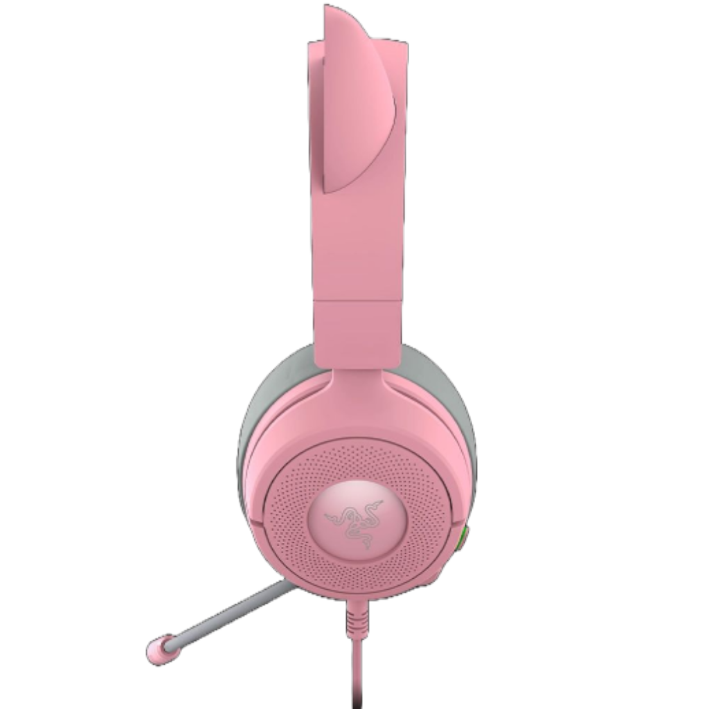 אוזניות גיימינג Razer Kraken Kitty V3 X ורוד – מבט צד מלא