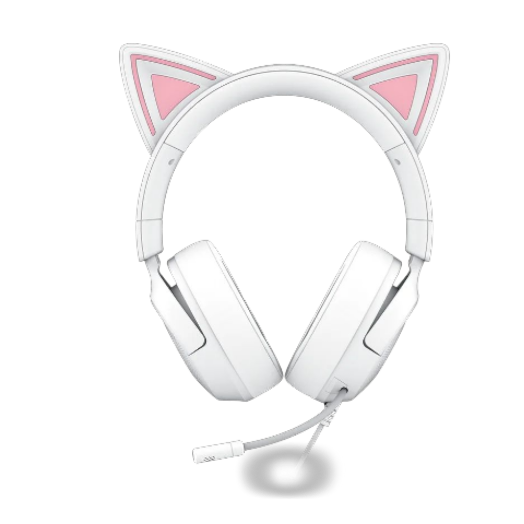 אוזניות גיימינג Razer Kraken Kitty V3 X לבן – מבט קדמי