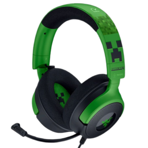 אוזניות גיימינג חוטיות Razer Kraken V4 X Minecraft Edition – מבט קדמי אלכסוני