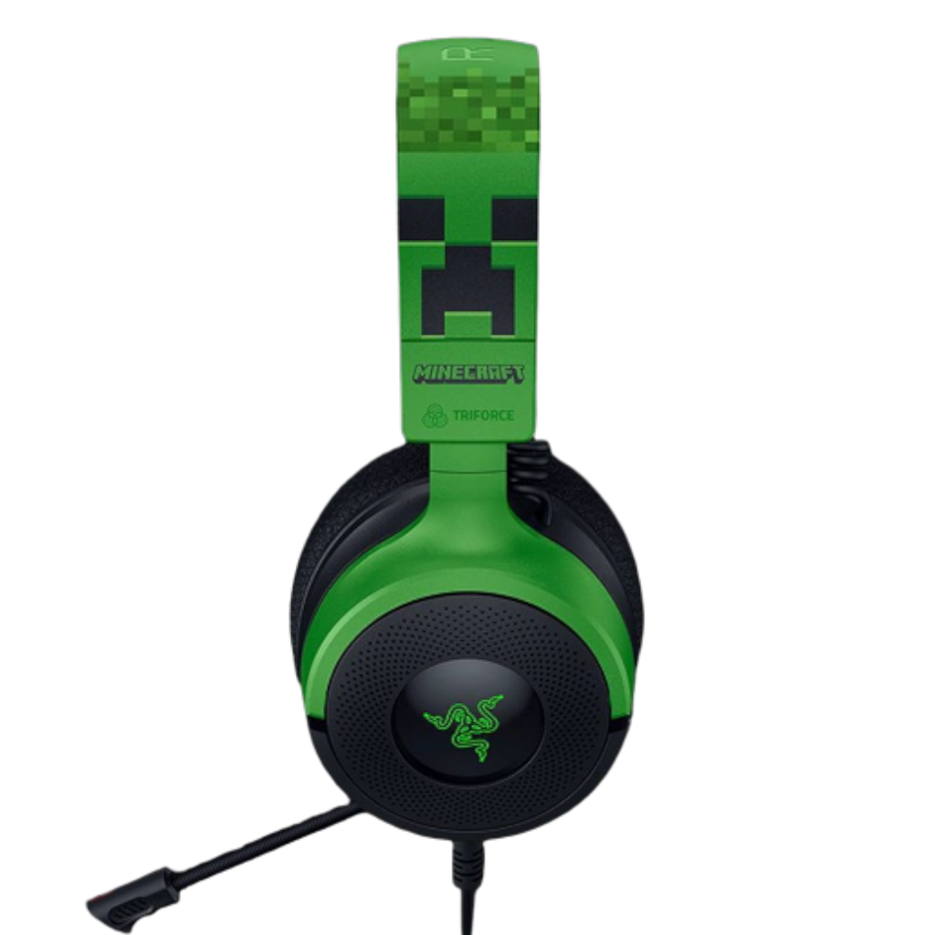 אוזניות גיימינג חוטיות Razer Kraken V4 X Minecraft Edition – מבט צד מלא
