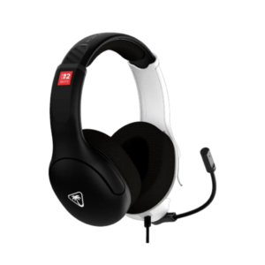 אוזניות גיימינג חוטיות Turtle Beach Airlite Fit Nintendo Switch בצבע שחור לבן – מבט אלכסוני