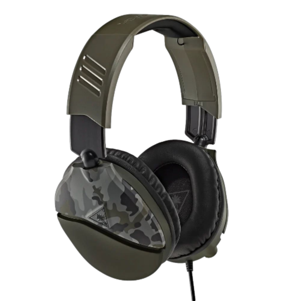 אוזניות Turtle Beach Recon 70 Green Camo מבט קדמי עם מיקרופון