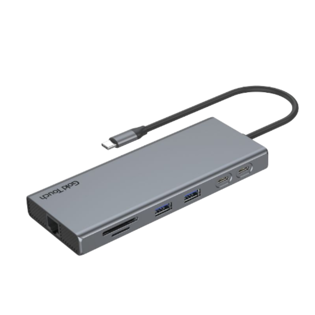 תחנת עגינה USB-C Gold Touch SU-C18 עם LAN USB SD TF ו-PD 100W