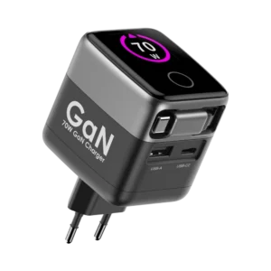מטען קיר GaN 70W עם מסך דיגיטלי ו-3 יציאות USB מבית Miracase דגם MWC70RC